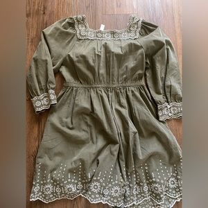 NWT Madewell corduroy dress in green in sz M